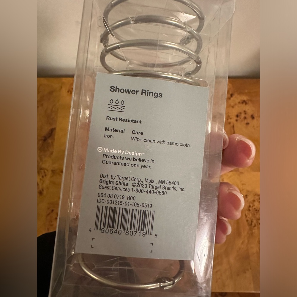 NEW Target Silver Shower Rings - Picture 2 of 2